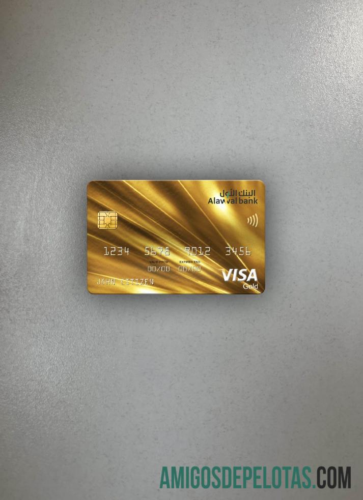 Arab Arab Saudi Alawwal bank visa gold kartu tampilan foto depan pratinjau