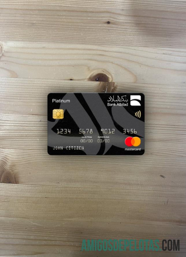 Arab Arab Saudi bank Albilad bank platinum mastercard tampilan foto depan templat