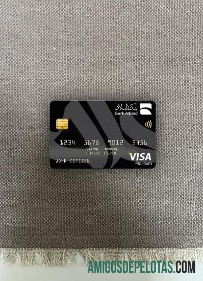 Arab Arab Saudi bank Albilad bank visa platinum kartu tampilan foto depan templat