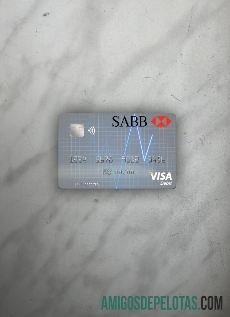 Arab Arab Saudi The Arab Saudi British bank visa Debit kartu tampilan foto depan templat