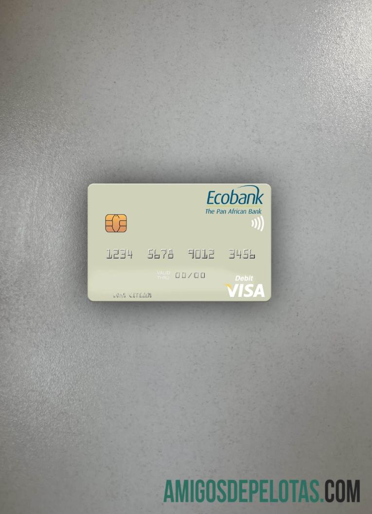 Senegal Ecobank Se╠üne╠ügal visa Debit kartu tampilan foto depan desain
