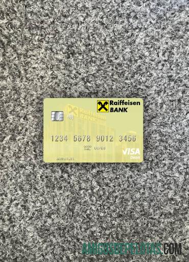 Serbia Raiffeisen banka a.d. Beograd visa Debit kartu tampilan foto depan templat