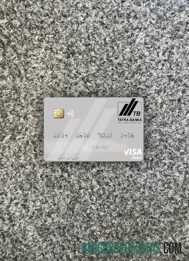 Slovakia Tatra Banka visa Debit kartu tampilan foto depan pratinjau