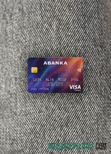 Slovenia Abanka d.d bank visa classic kartu tampilan foto depan makering