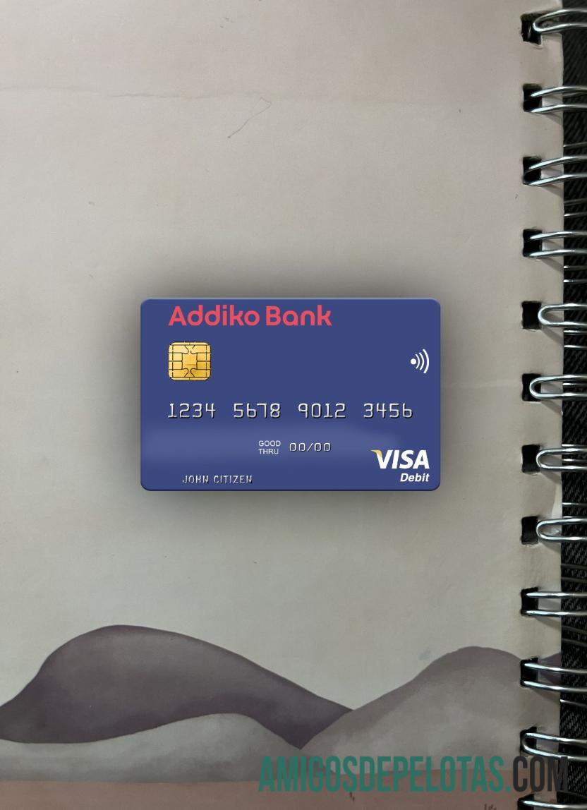 Slovenia Addiko bank visa Debit kartu tampilan foto depan makering