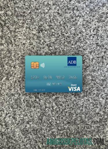 Kepulauan Solomon ADB bank visa Debit kartu tampilan foto depan templat
