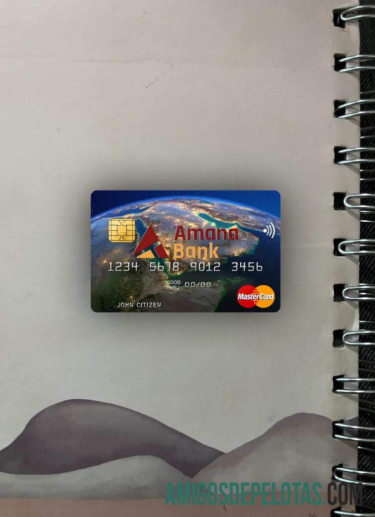 Somalia Amana bank mastercard tampilan foto depan sampel