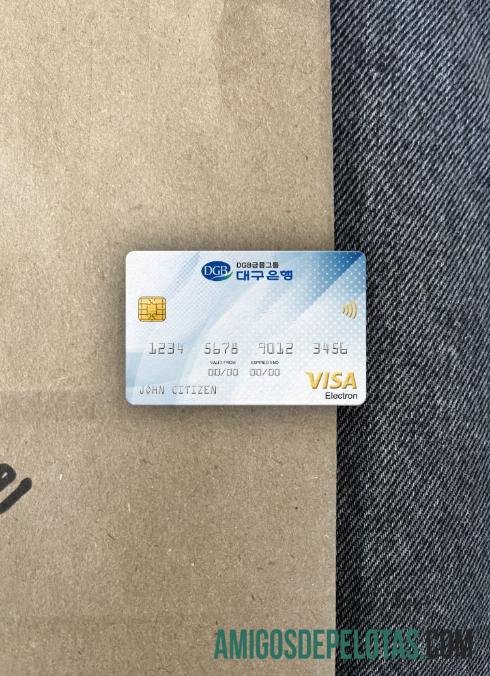 Korea Selatan Daegu bank visa electron kartu tampilan foto depan sampel