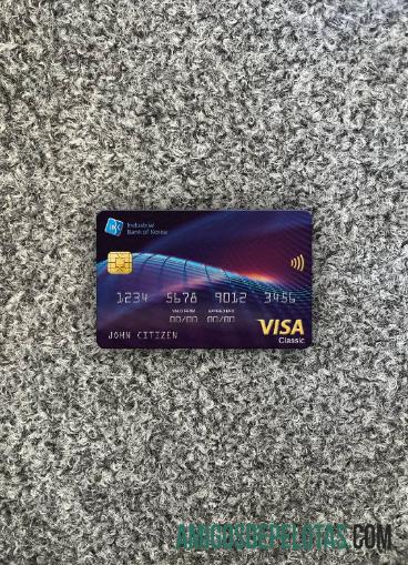 Korea Selatan Industrial bank visa classic kartu tampilan foto depan makering