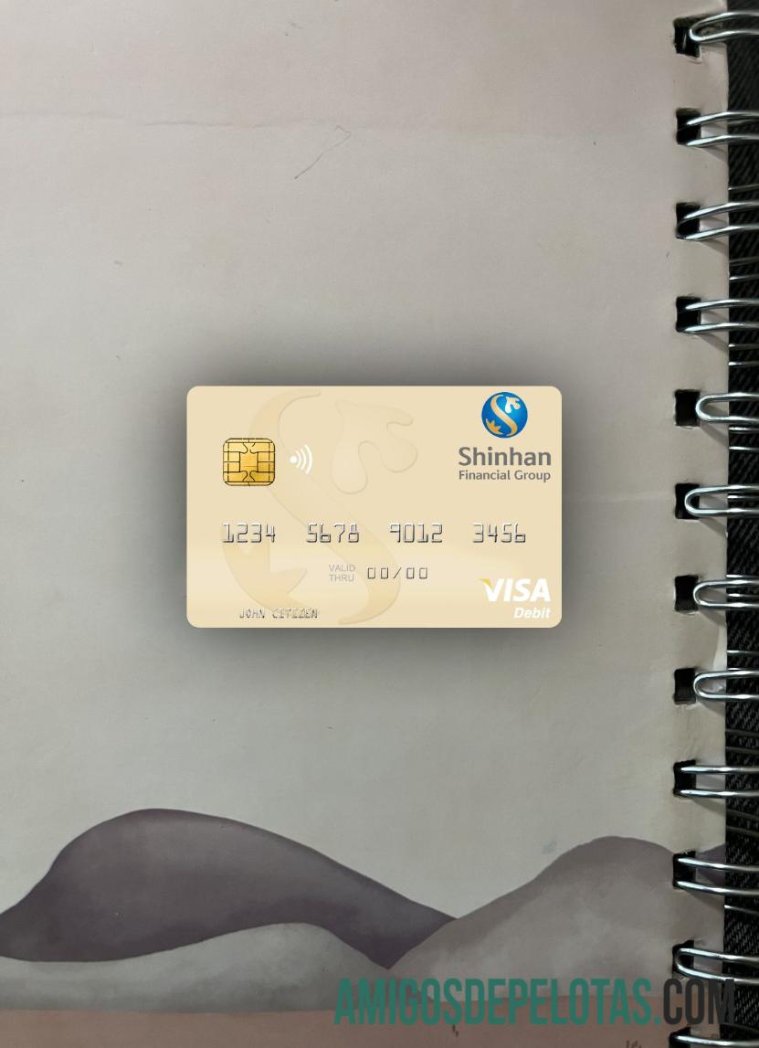 Korea Selatan Shinhan Financial Group visa Debit kartu tampilan foto depan sampel