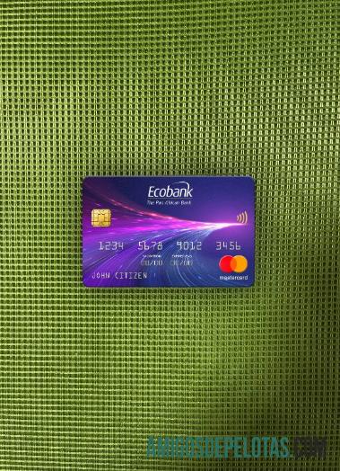 Sudan Selatan Ecobank mastercard tampilan foto depan sampel
