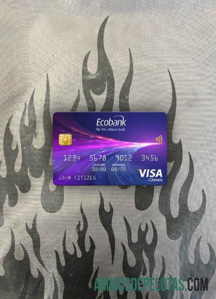 Sudan Selatan Ecobank visa classic kartu tampilan foto depan pratinjau