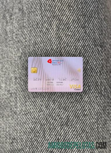 Sudan Selatan Opportunity bank visa classic kartu tampilan foto depan templat