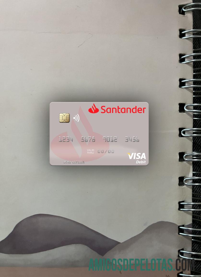 Spanyol Banco Santander visa Debit kartu tampilan foto depan makering