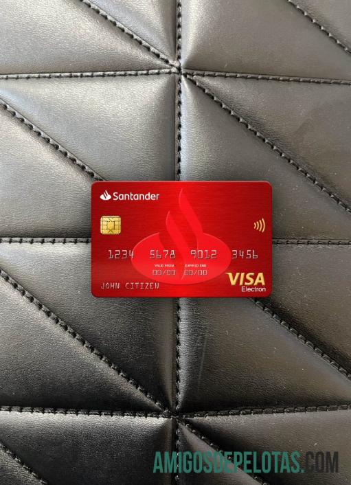 Spanyol Santander bank visa electron kartu tampilan foto depan templat
