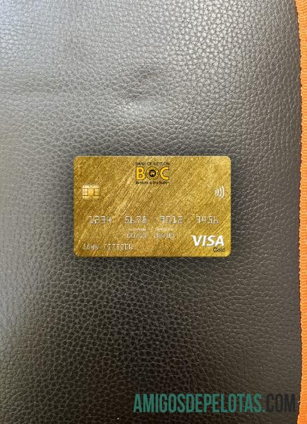 Sri Lanka bank of Ceylon bank visa gold kartu tampilan foto depan templat