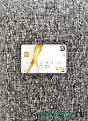 Sudan nasional bank visa gold kartu tampilan foto depan makering