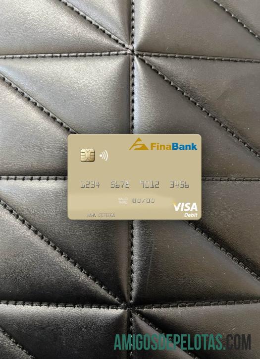 Suriname Finabank N.V. visa Debit kartu tampilan foto depan sampel