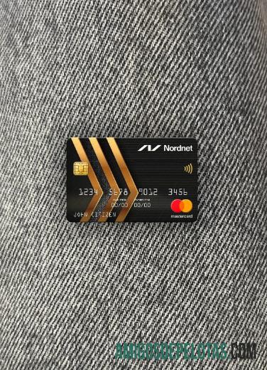 Swedia Nordnet AB bank mastercard tampilan foto depan makering