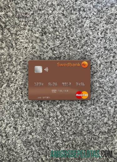 Swedia Swedbank mastercard tampilan foto depan makering