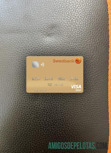 Swedia Swedbank visa Debit kartu tampilan foto depan templat