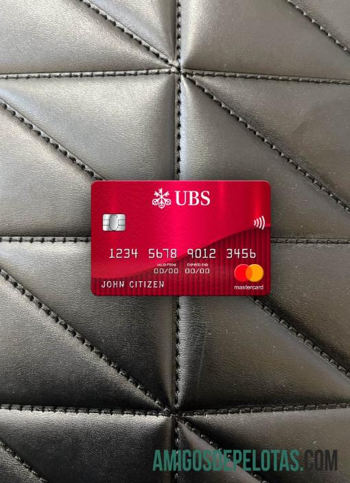 Swiss UBS bank mastercard tampilan foto depan templat