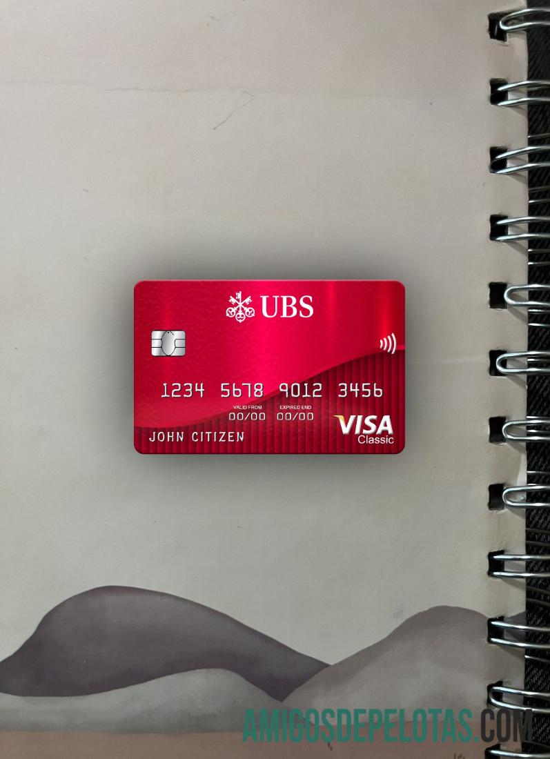 Swiss UBS bank visa classic kartu tampilan foto depan makering
