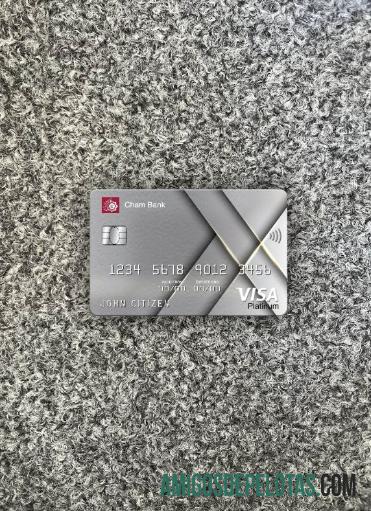 Suriah Cham bank visa platinum kartu tampilan foto depan sampel