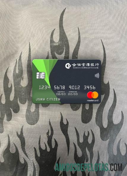 Taiwan Cooperative bank mastercard tampilan foto depan templat