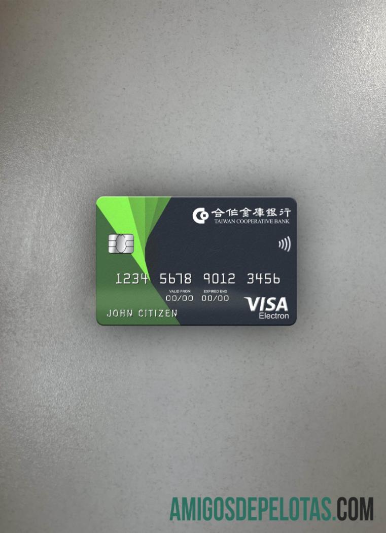 Taiwan Cooperative bank visa electron kartu tampilan foto depan makering