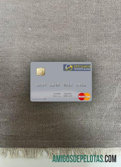 Tajikistan Spitamen bank mastercard tampilan foto depan sampel