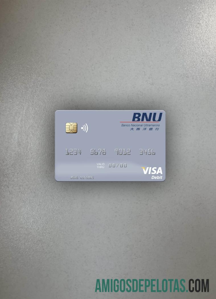 Timor Leste Banco Nacional Ultramarino building visa Debit kartu tampilan foto depan sampel