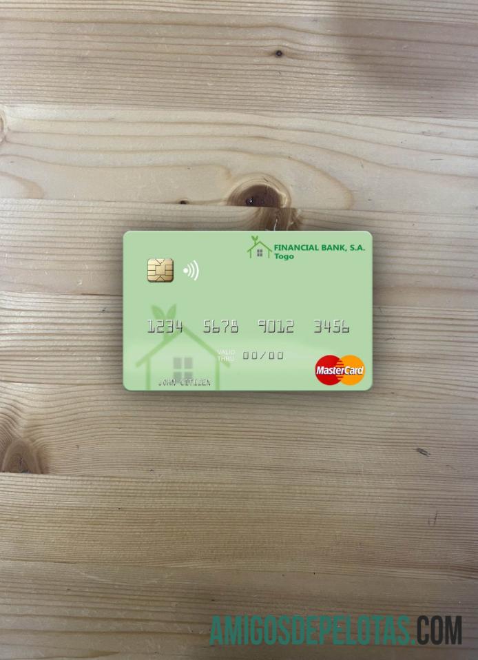 Togo Financial bank mastercard tampilan foto depan sampel