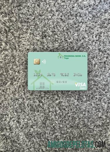 Togo Financial bank visa Debit kartu tampilan foto depan desain