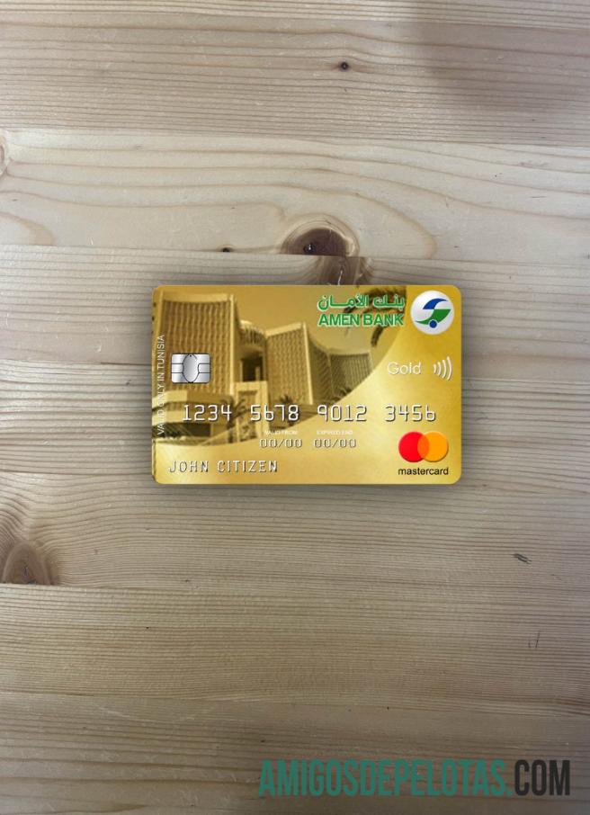 Tunisia Amen bank infinite mastercard gold tampilan foto depan sampel