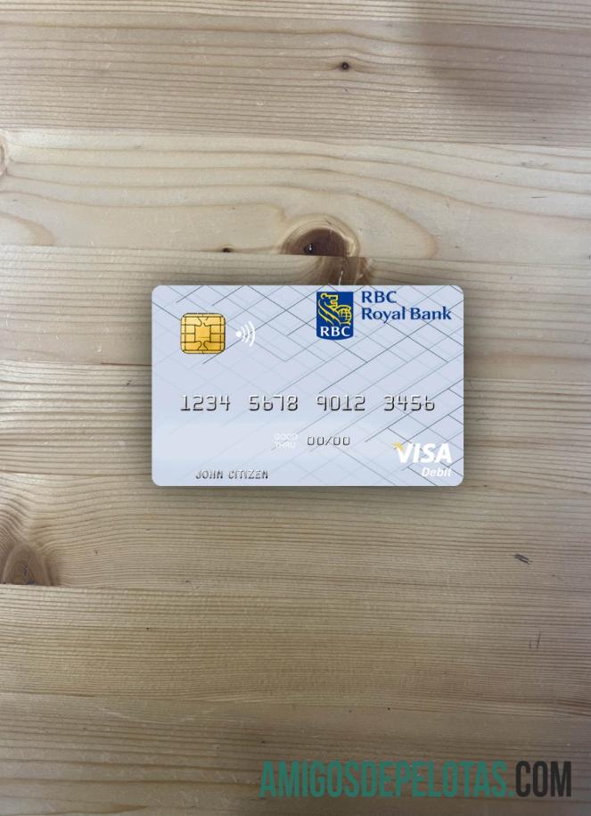 Tunisia RBC Royal bank visa Debit kartu tampilan foto depan templat