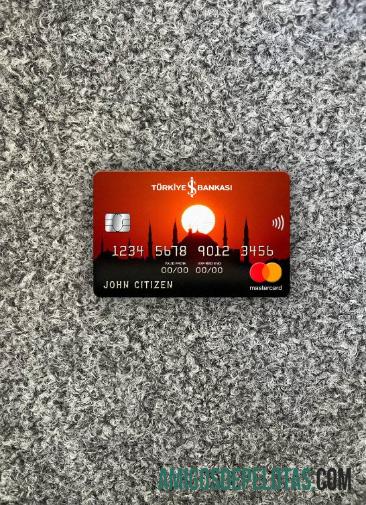Turki Bankasi bank mastercard tampilan foto depan templat