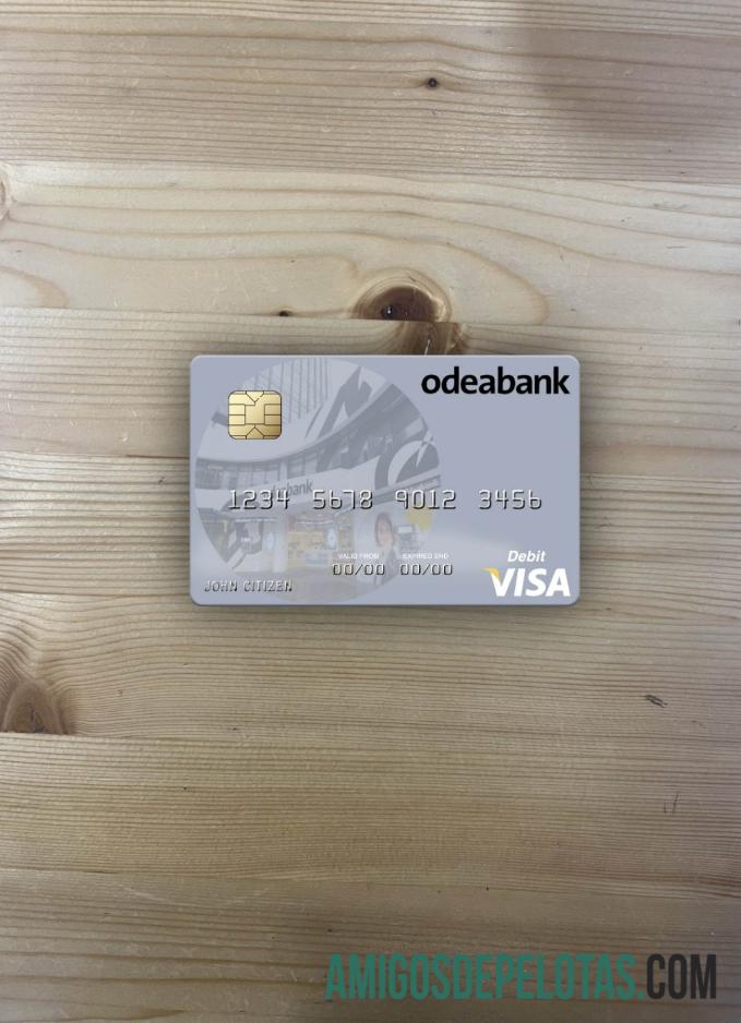 Turki Odeabank visa Debit kartu tampilan foto depan templat