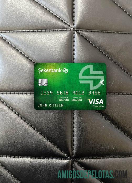 Turki Sekerbank visa electron kartu tampilan foto depan desain