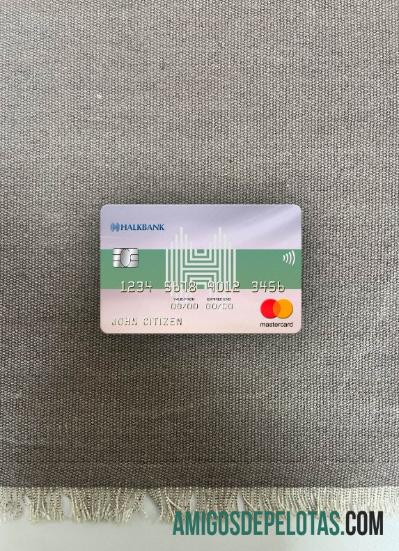 Turkmenistan Halkbank mastercard tampilan foto depan desain