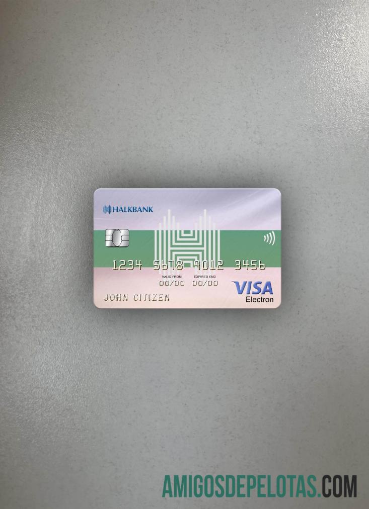 Turkmenistan Halkbank visa electron kartu tampilan foto depan desain