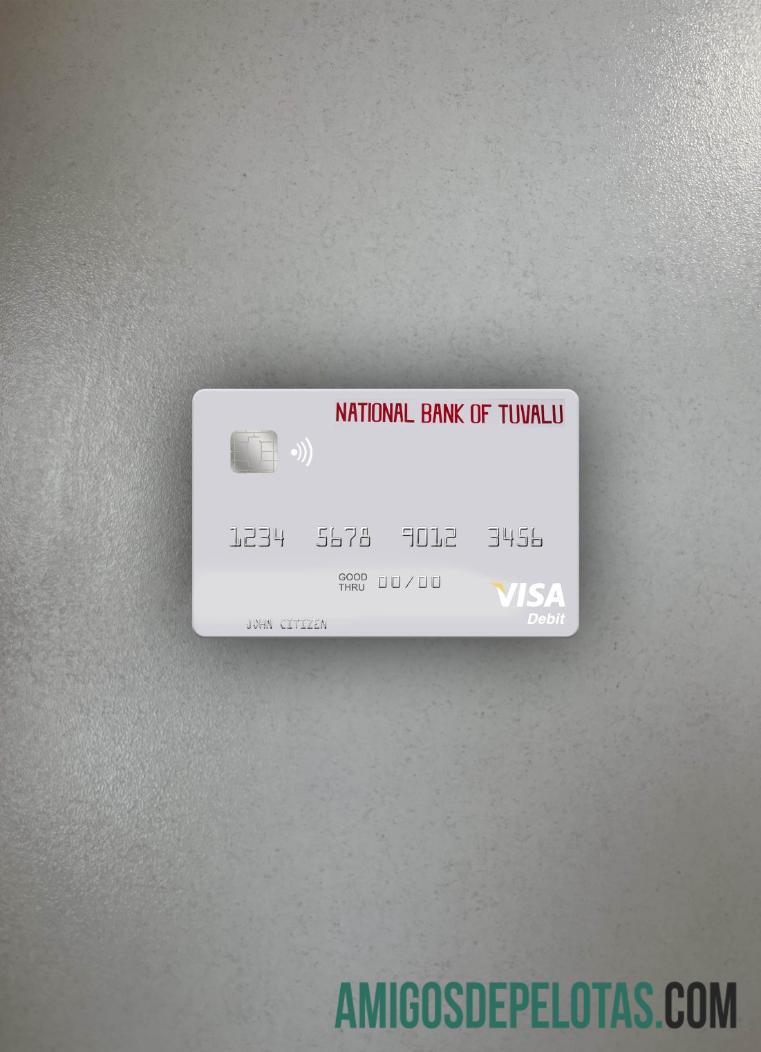 Tuvalu nasional bank of Tuvalu visa Debit kartu tampilan foto depan desain