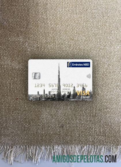 UEA Dubai Emirates NBD bank visa classic tampilan foto depan sampel