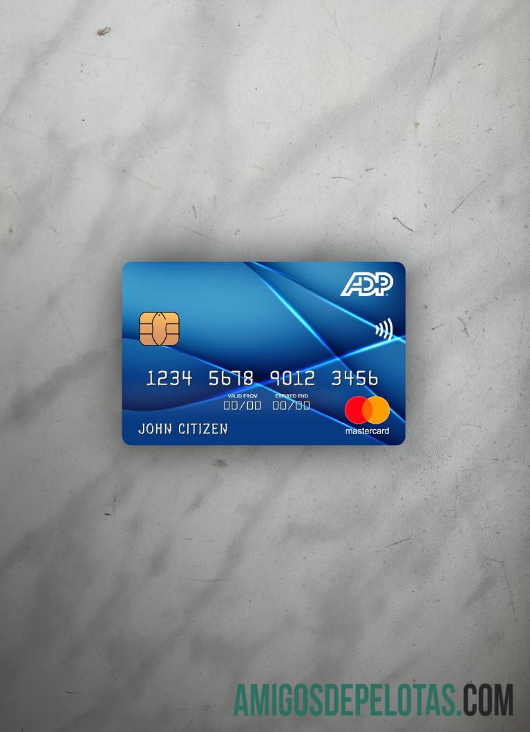 AS ADP Earnings bank mastercard tampilan foto depan templat