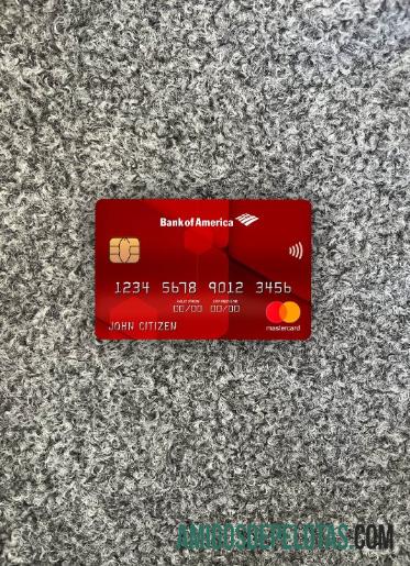 AS bank of Amerika bank mastercard red tampilan foto depan templat