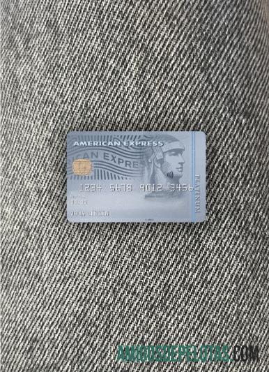 AS bank of the West bank AMEX platinum kartu tampilan foto depan pratinjau