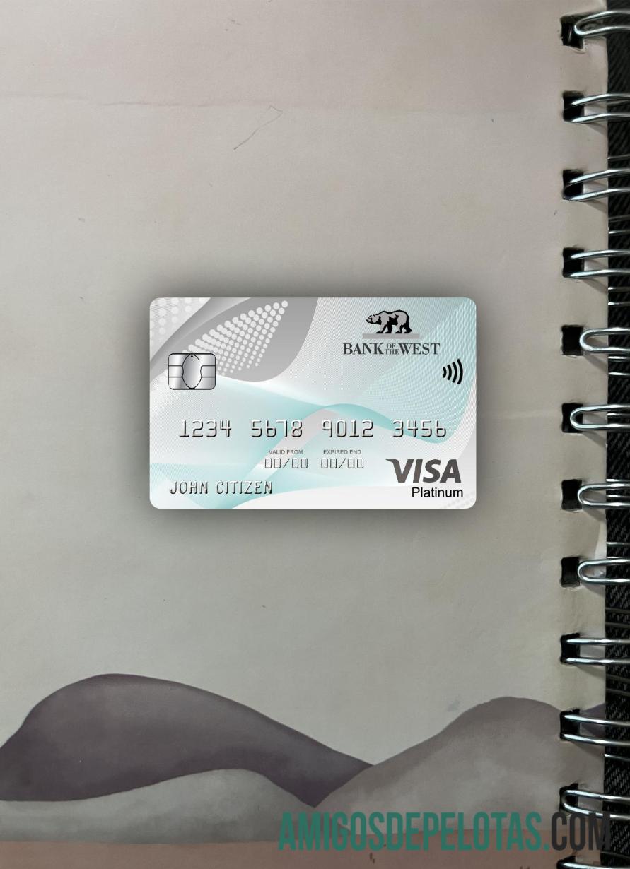 AS bank of the West bank visa platinum kartu tampilan foto depan sampel