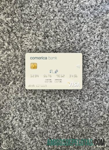 AS Comerica bank visa kartu tampilan foto depan pratinjau