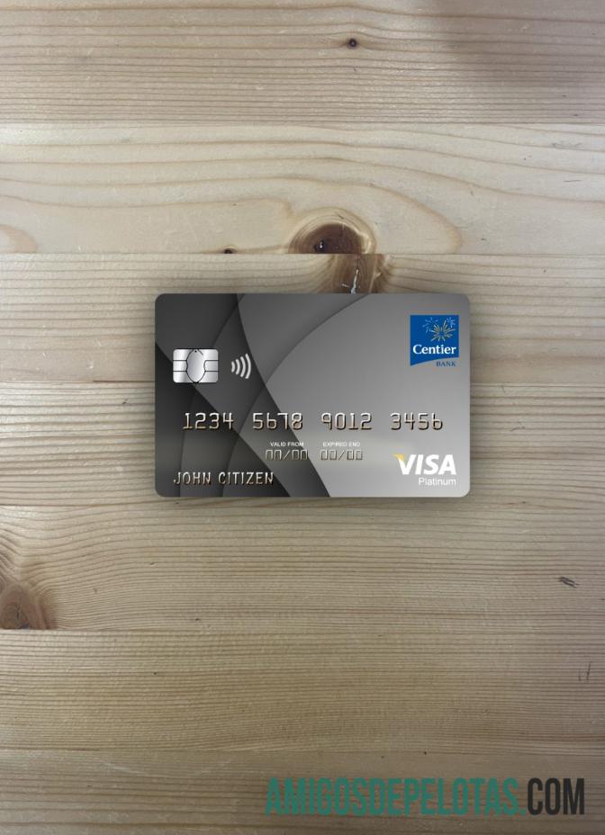 AS Indiana Centier bank visa platinum kartu tampilan foto depan templat