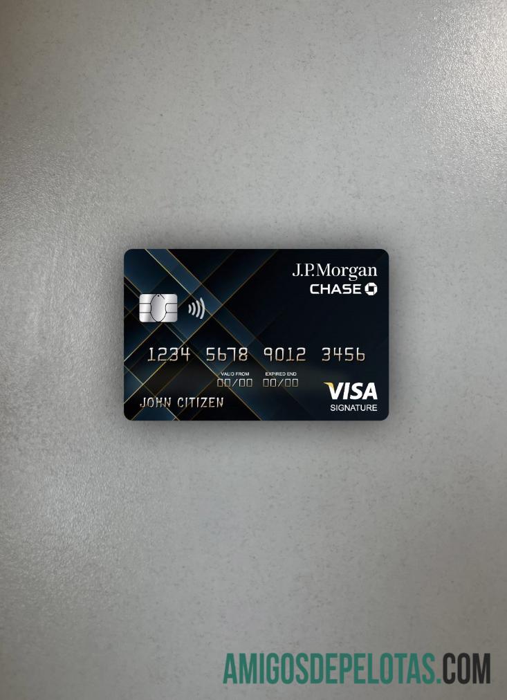 AS JP Morgan Chase bank visa Tanda Tangan kartu tampilan foto depan templat